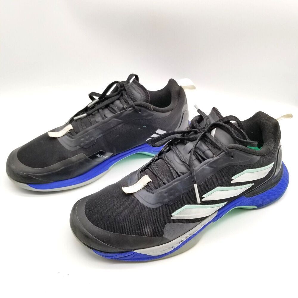 adidas Women's Avacourt Tennis Shoes sneakers Sz 8‎ Black Green Blue Athletic